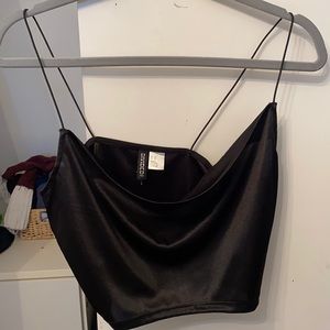 H&M Black Cowl Neck Going Out Top